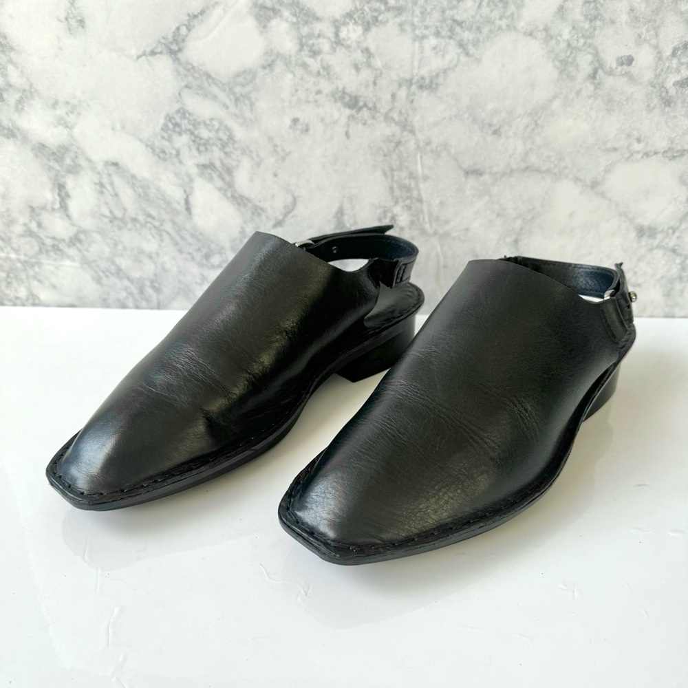 Hilos Aurora Black Handcrafted slingback mule Size 10
